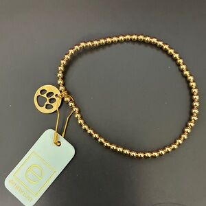 Gold enewton Beaded Bracelet with Paw Charm - cross posted